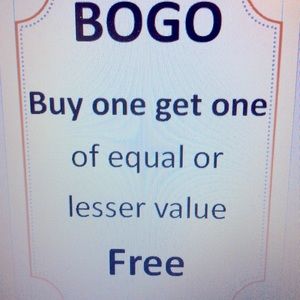 BOGO Sale!!! Buy one item $24 or less get another of equal or lesser value free!